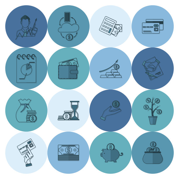 商业和金融图标集图片下载