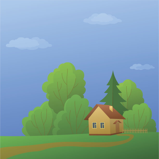 房子在森林素材图片