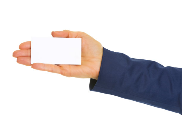 女人展示名片的特写图片下载