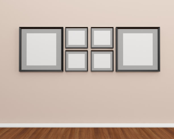 墙上一组相框。图片下载