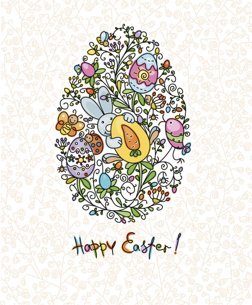 向量复活节卡片。图片下载