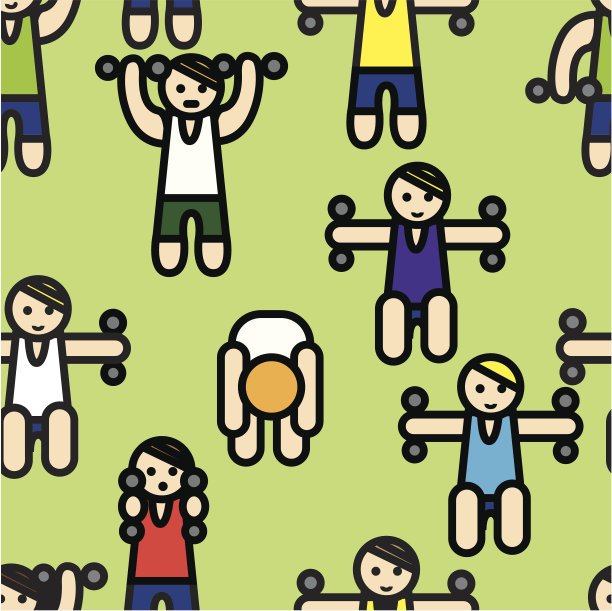 健身房(男人用哑铃)无缝衔接图片下载