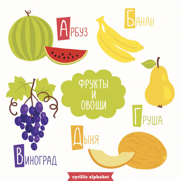 有水果和蔬菜的孩子的字母表图片下载