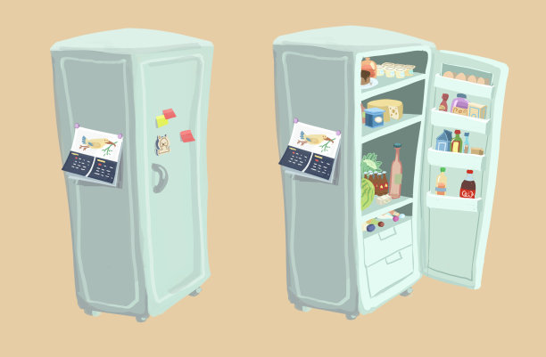 开放式和封闭式冰箱图片下载