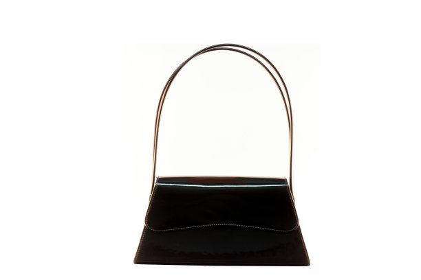 黑色光滑的女性皮包孤立在白色背图片下载