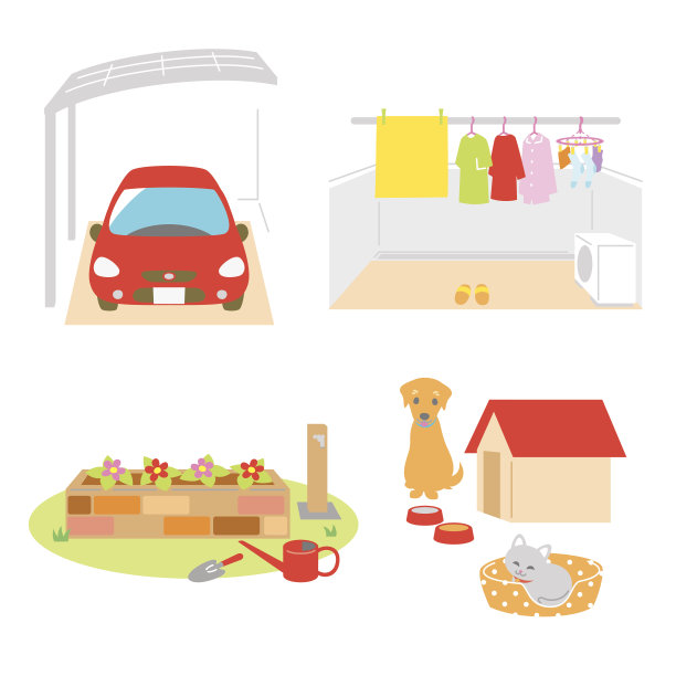 车库，阳台，花园，宠物屋图片下载