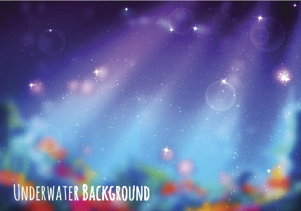 矢量模糊的背景与水下洞穴图片下载