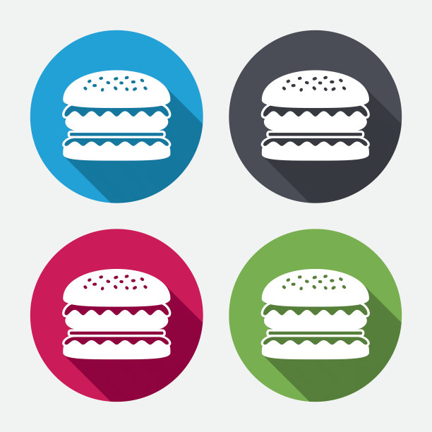 汉堡图标。汉堡食品标志图片下载