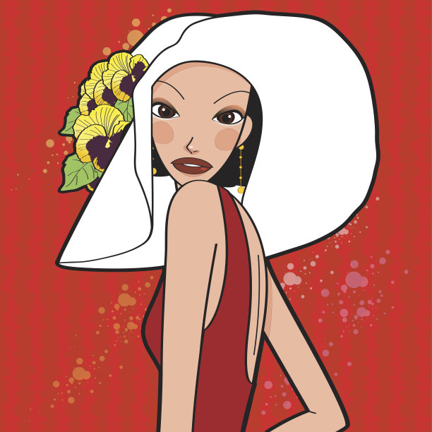 戴大帽子的模特图片下载