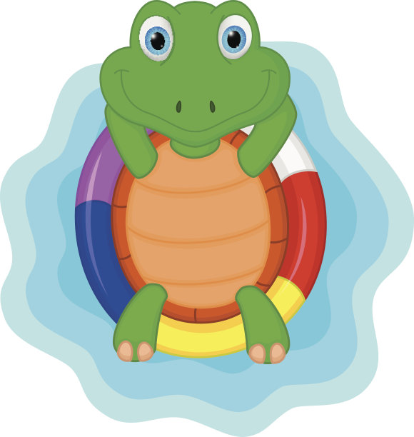 绿海龟卡通放松图片下载
