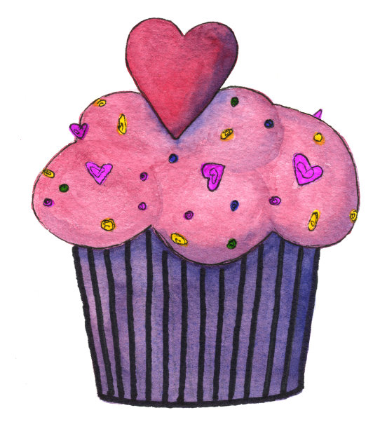 水彩蛋糕图片下载