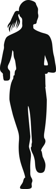 女人跑步慢跑剪影图片下载