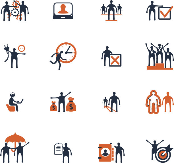 业务人员图标。管理、人力资源、市场营销素材图片