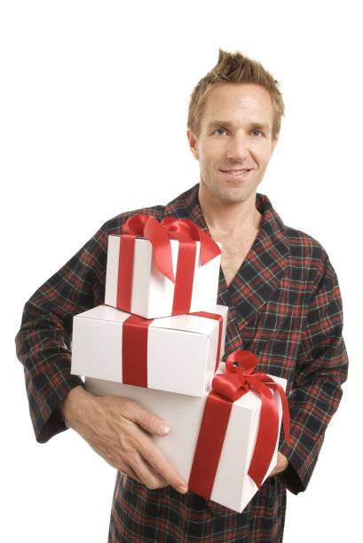 男人在睡袍持有呈现白色背景图片下载