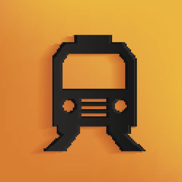 列车设计在黄色背景上，矢量干净图片下载