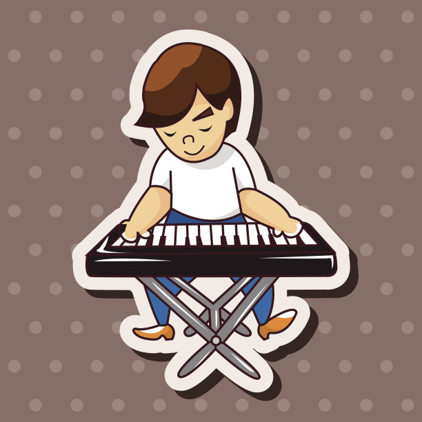 乐队成员键盘手主题元素图片下载