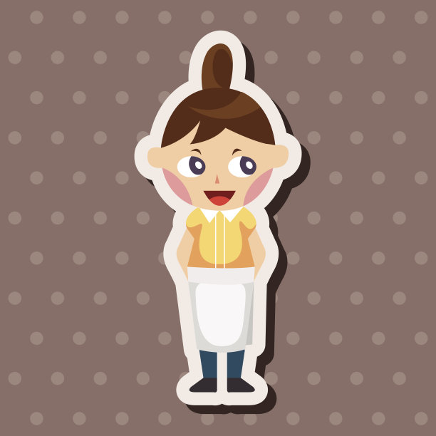 女服务员的主题元素图片下载