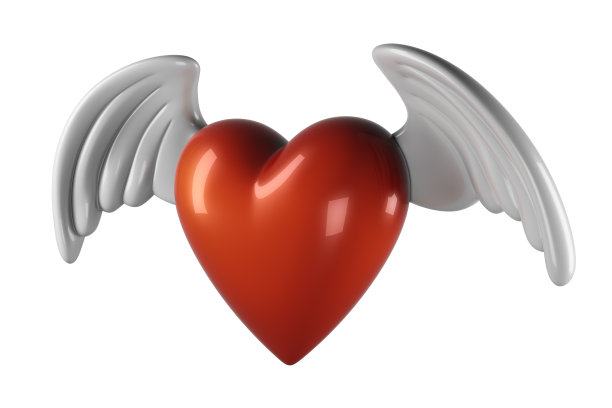 三维有翅膀的心图片下载