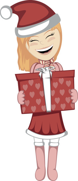 圣诞女孩的惊喜图片下载