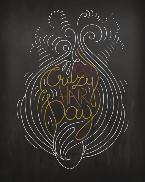 排版海报与美丽的女人和发型图片下载