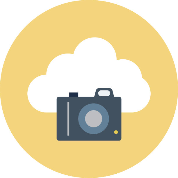 云相机彩色矢量插图图片下载