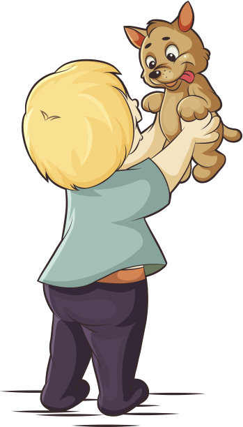 孩子和小狗图片下载