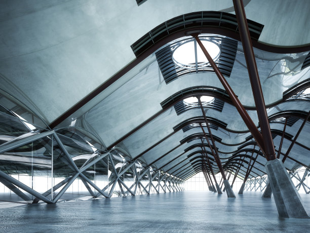 现代的未来空旷抽象的室内图片下载