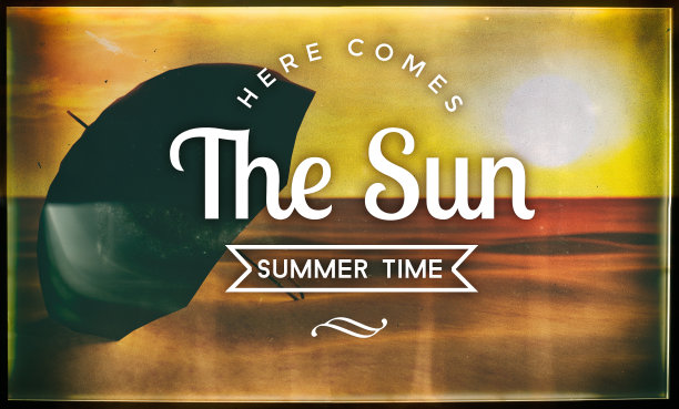 夏日的阳光来了，复古的海报图片下载