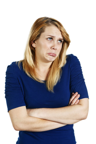 不快乐的金发女郎既痛苦又叛逆图片下载