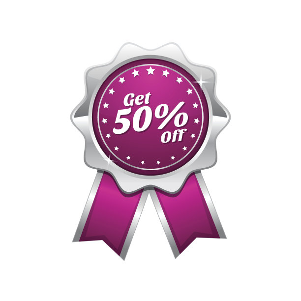 获得50%的粉色矢量图标设计图片下载