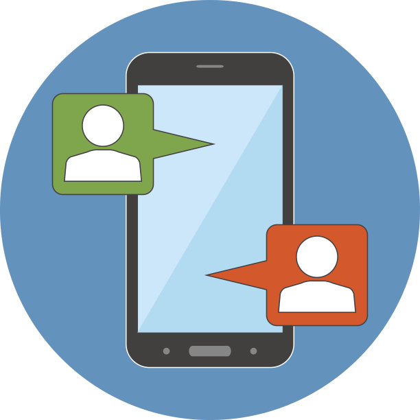 手机聊天，现代社会互动理念。平面设计。图片下载