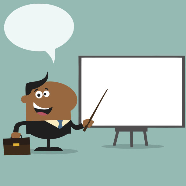 非裔美国商人与板平面设计和背景图片下载