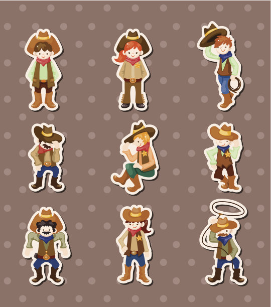 牛仔贴纸图片下载