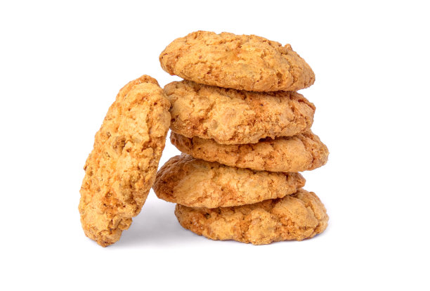 一堆新鲜出炉的燕麦饼干的特写照片图片下载