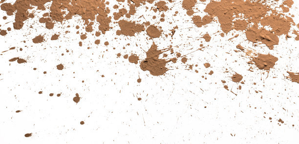 纹理粘土飞溅在白色的背景上图片下载