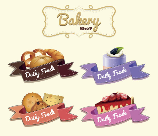 不同的甜点菜单横幅图片下载