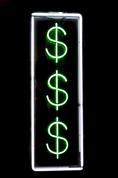 霓虹灯，美元符号图片下载
