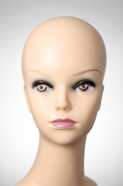 灰色背景上的人体模型头图片下载