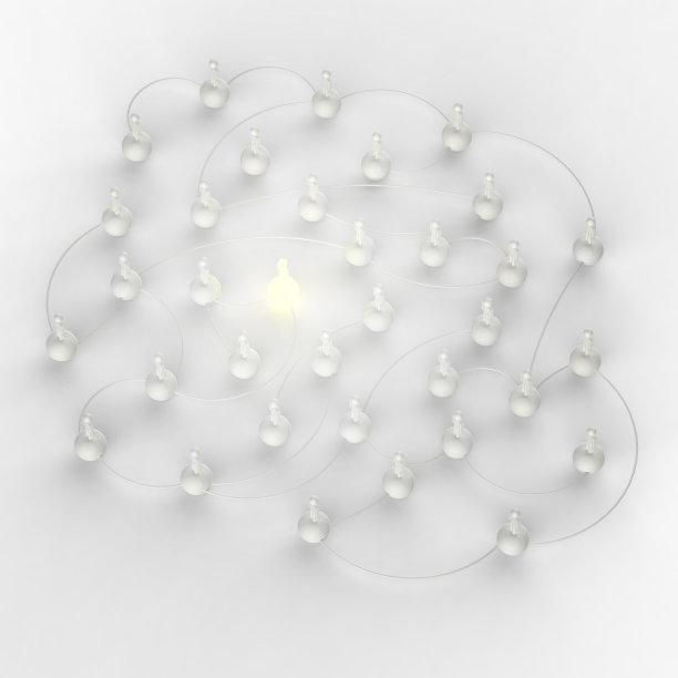 3d成长光人类社会网络和领导力图片下载