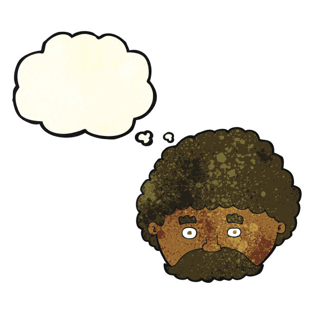 卡通人物带着胡子和思想泡泡图片下载