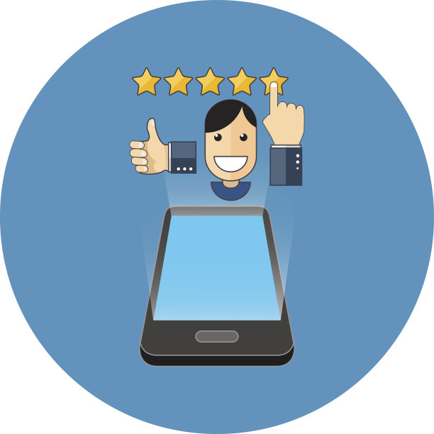 智能手机正面评价概念。等距设计。图片下载