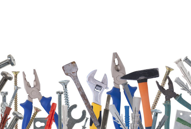 各种建筑工具拼贴画图片下载