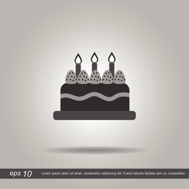 蛋糕矢量插图eps10灰色背景图片下载