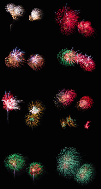 黑色背景上的烟火图片下载