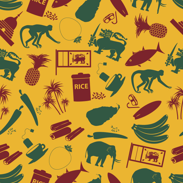 斯里兰卡国家标志颜色无缝图案eps10图片下载