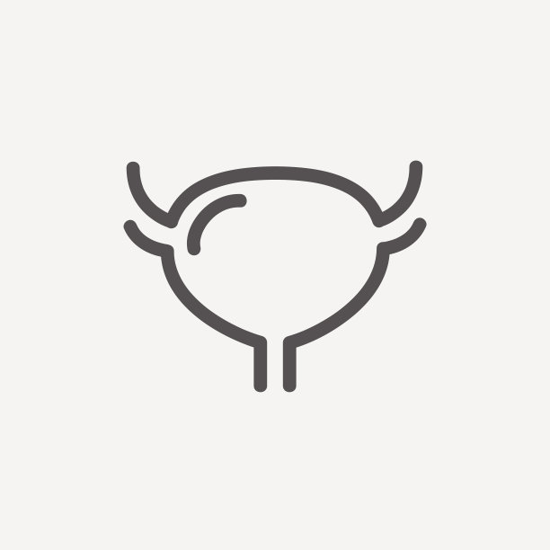 子宫和卵巢细线图标图片下载