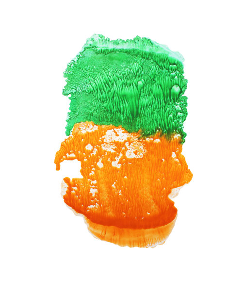 抽象的绿色和橙色水彩背景。图片下载