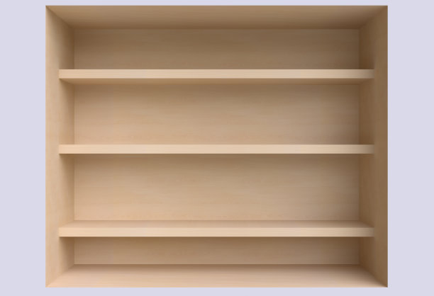 墙上有三个架子。图片下载