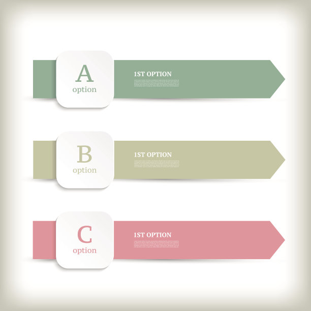 信息图表设计模板。经营理念有3个选项。图片下载