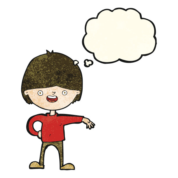 卡通快乐的人与思想泡泡图片下载